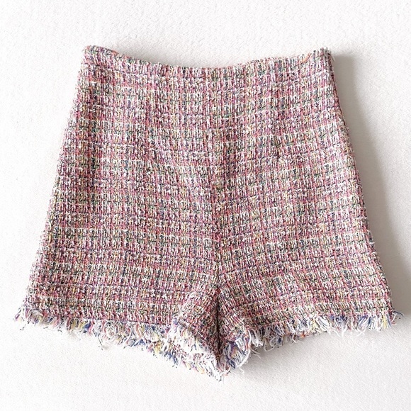 ZARA Rainbow Tweed Shorts - Picture 1 of 9